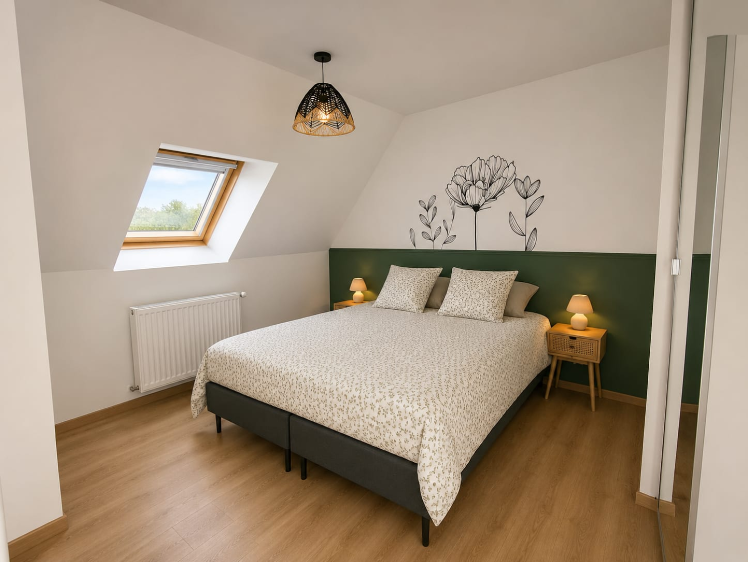 Chambre 2 — lit double sous les combles
