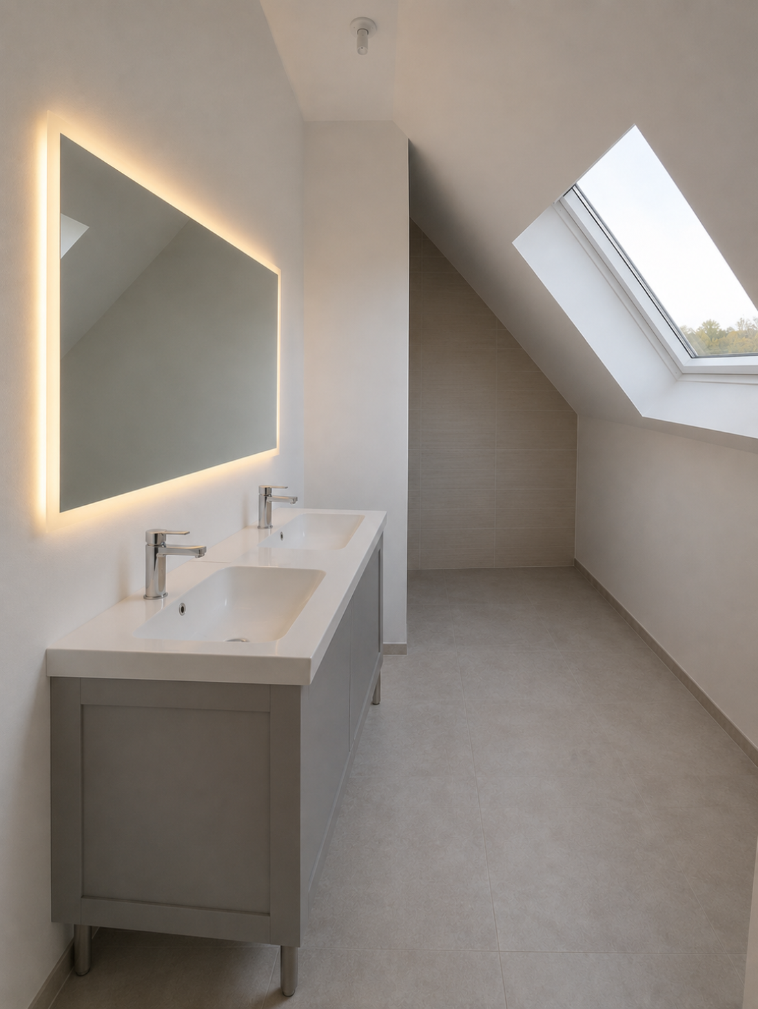 Salle de bain étage — double vasque